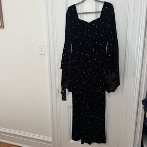 Cider Velvet Bell-Sleeve Jumpsuit Size L